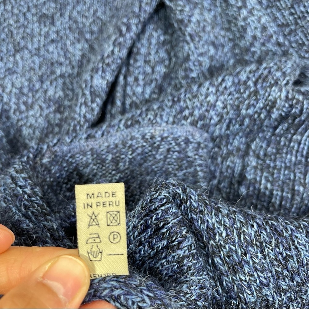 Peruvian Link Alpaca Collection Cardigan Sweater Womens OS Color Blue/Navy Blue - Picture 8 of 11